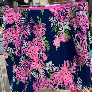 Lily Pulitzer Floral Swim Skirt in Pink and Blue